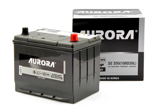 Аккумулятор автомобильный AURORA JIS EFB S95 (100D26L) 68 А/ч 730А ОП (257х172х220) D26L