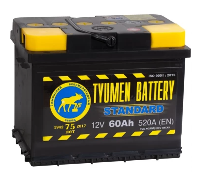 Аккумулятор автомобильный TYUMEN BATTERY STANDARD 6СТ-60 Ач обр.