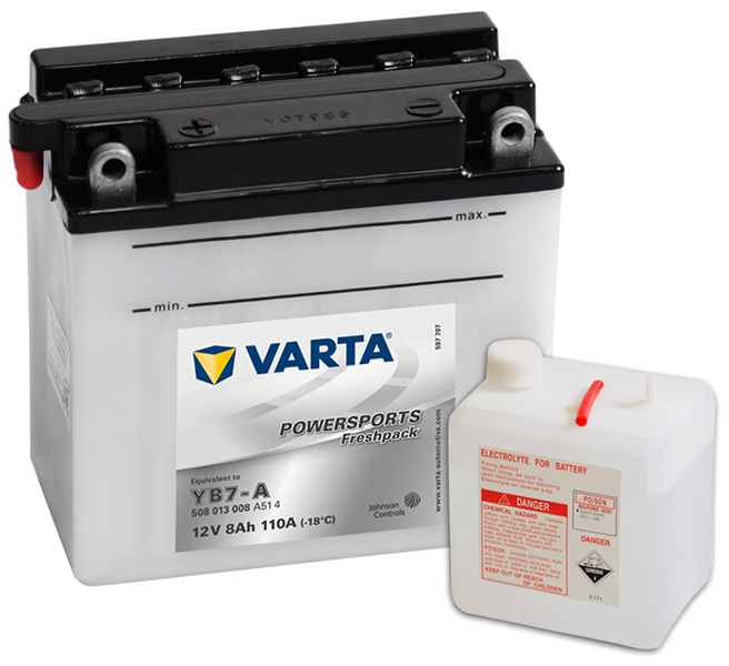 Аккумулятор мото VARTA AGM 508 013 008 YB7-A 8 Ач