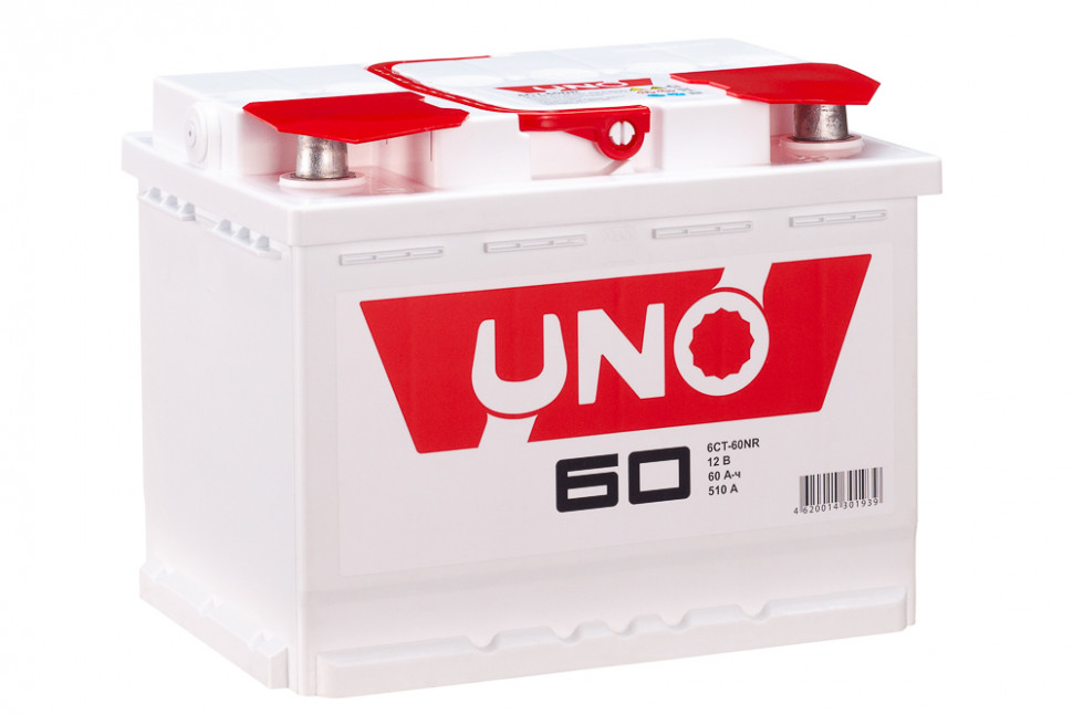 Аккумулятор автомобильный UNO 6СТ-60NR 60Ач 510А оп (арт.560108010)