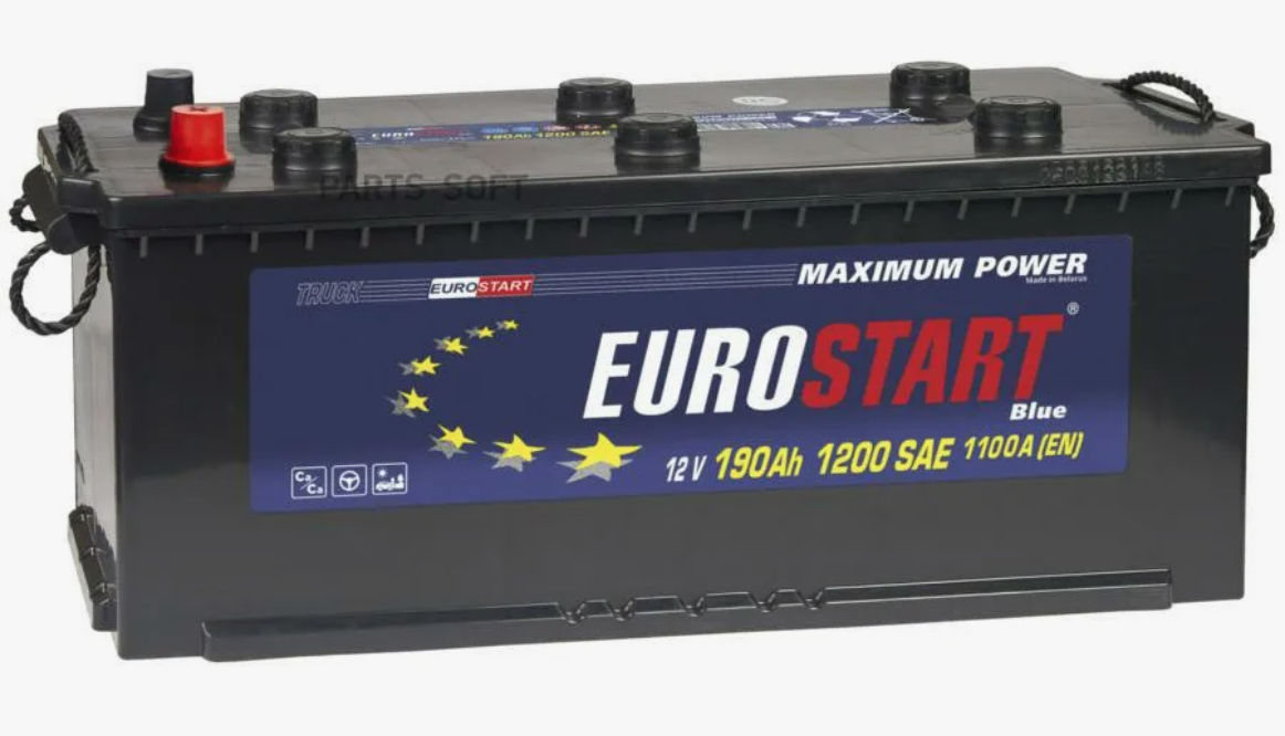 Аккумулятор грузовой Eurostart Blue Professional 190Ah 1050A ПП (513x223x217) без борта D5
