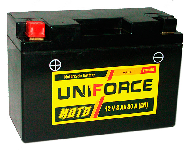 Аккумулятор для мотоцикла Uniforce Moto 509902 (YT9B-BS) 8 Ач