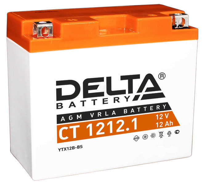 Аккумулятор Delta MOTO CT 1212.1 (YT12B-BS) 12 Ач