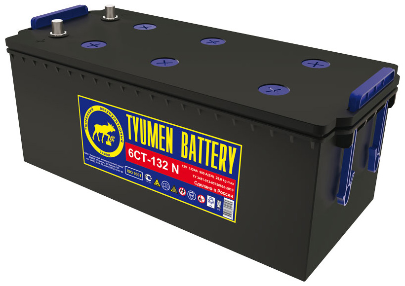 Аккумулятор грузовой TYUMEN BATTERY STANDARD 6СТ-132 Ач обр. (сухозаряженный)