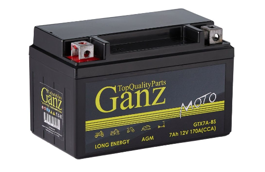 Аккумулятор мото GANZ AGM 7 А/ч 170А ПП (152x87x95) GTX7A-BS (YTX7A-BS)