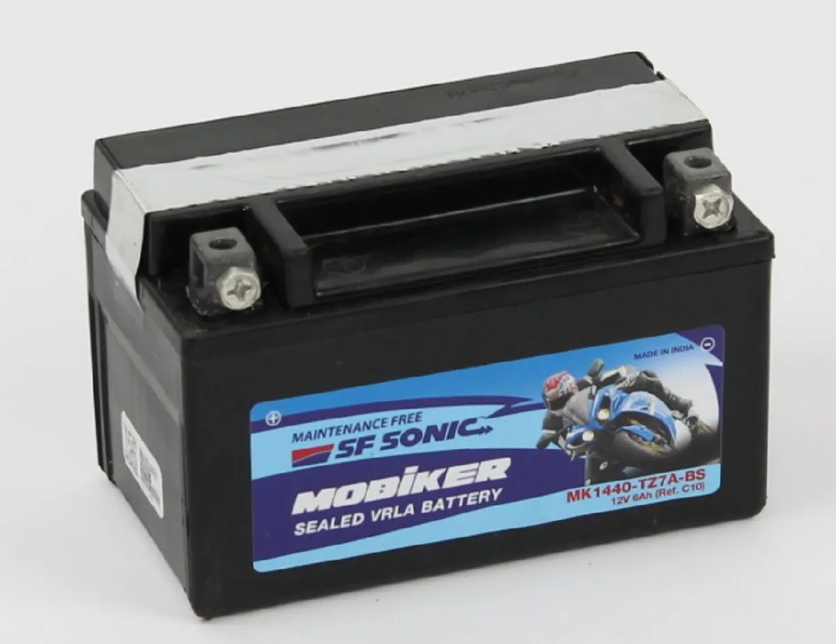 Аккумулятор мотоциклетный SF SONIC MOBIKER 12V/6Ач YTX7A-BS (TZ7A-BS) (150x87x93)