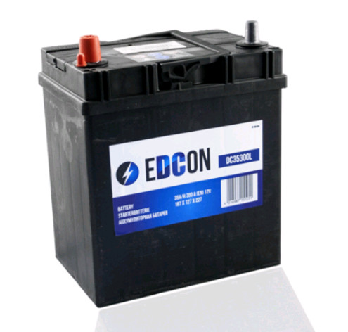 Аккумулятор автомобильный EDCON 35Ah 300A ОП (187х127х227) B19L