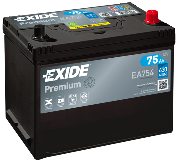 Аккумулятор автомобильный Exide Premium EA754 6СТ-75 Ач обр.