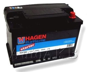 Аккумулятор автомобильный Hagen 740-74 6СТ-74 Ач обр.