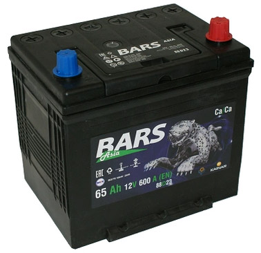 Аккумулятор автомобильный Bars Asia 6СТ-65 обр. (75D23L)