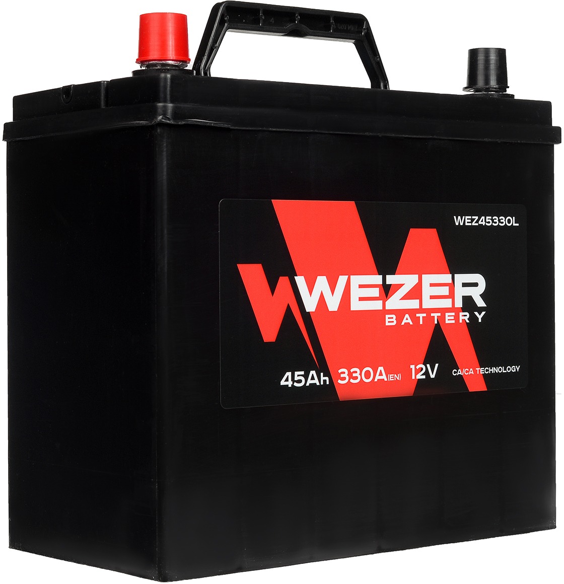 Аккумулятор автомобильный WEZER 45 Ah 330 A ПП (237x127x225) B24R