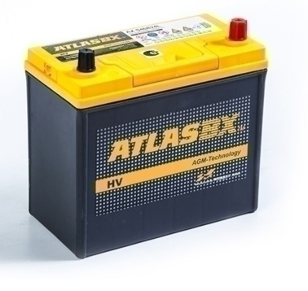 Аккумулятор автомобильный ATLAS AX AGM S46B24L 45Ah 370A ОП (238х127х227) B24L
