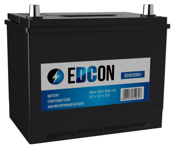 Аккумулятор автомобильный EDCON 45Ah 300A ОП (238х127х227) B24LS