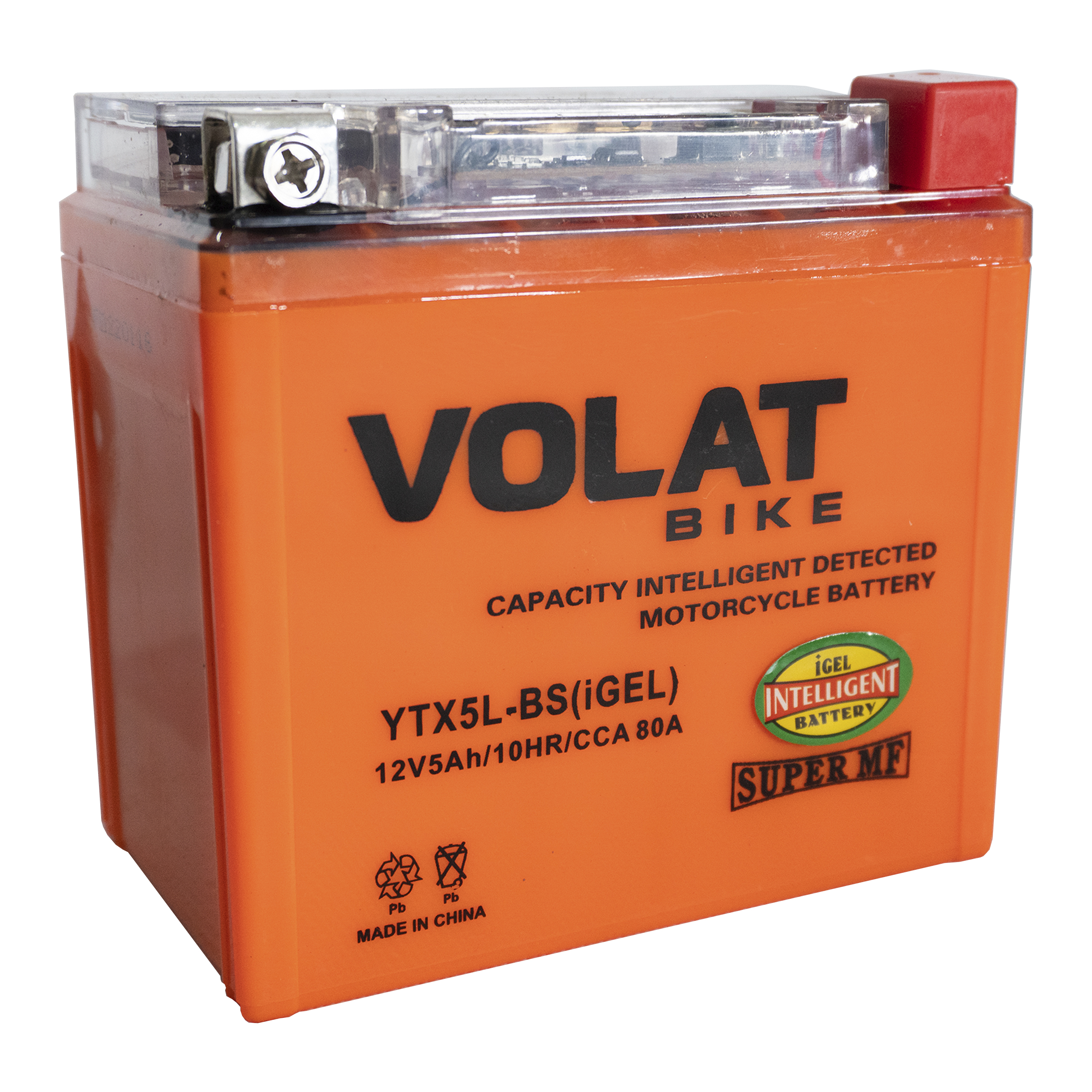 Аккумулятор мотоциклетный Volat 5Ah 80А YTX5L-BS ОП (iGEL) R+ (113x70x106)