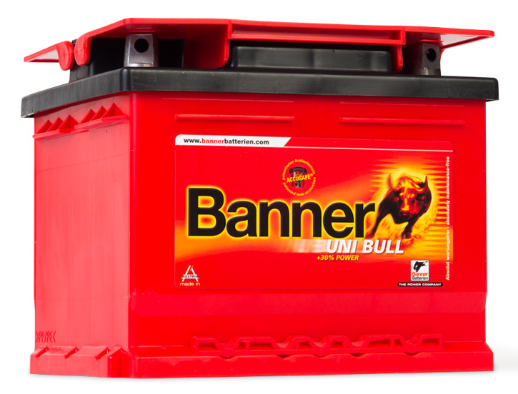 Аккумулятор автомобильный BANNER Uni Bull 50 100 6СТ-47 Ач 4 клеммы (низкий)