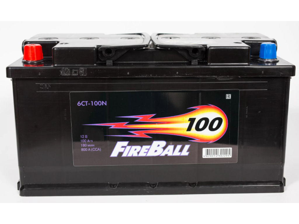 Аккумулятор автомобильный FireBall 6СТ-100 Ач пп