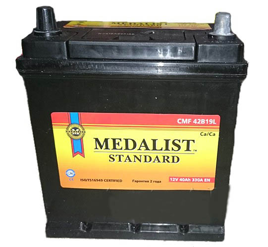 Аккумулятор автомобильный Medalist Standart 42B19L 6СТ-40 Ач обр.
