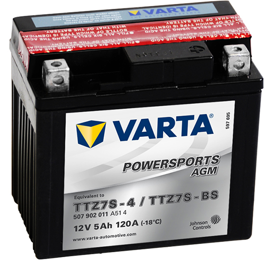 Аккумулятор мото Varta AGM 507 902 011 (YTZ7S-4, YTZ7S-BS) 5 Ач