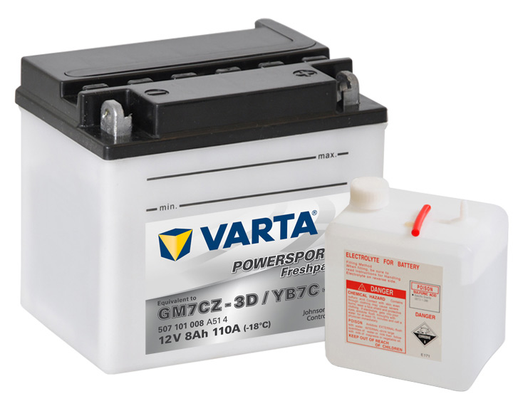 Аккумулятор мото VARTA Powersports Freshpack 507 101 008  YB7C-A 7 Ач