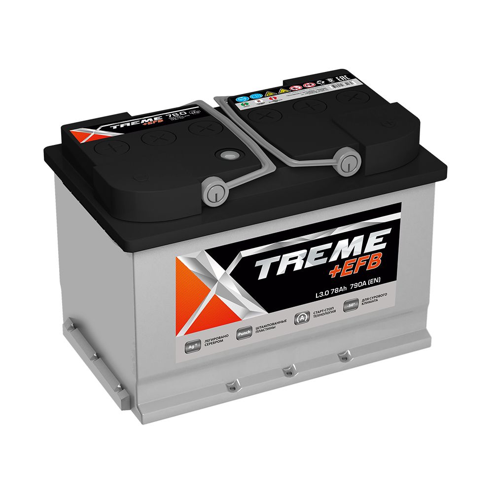 Аккумулятор автомобильный XTREME +EFB 78Ah 790A ОП (278x175x190) L3