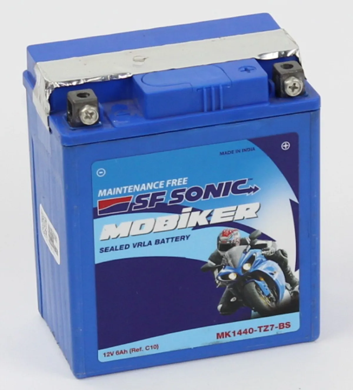 Аккумулятор мотоциклетный SF SONIC MOBIKER 12V/6Ач YTX7L-BS (TZ7-BS) (113x70x132)