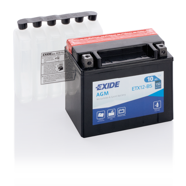 Аккумулятор мото EXIDE ETX12-BS (YTX12-BS) 10 Ач