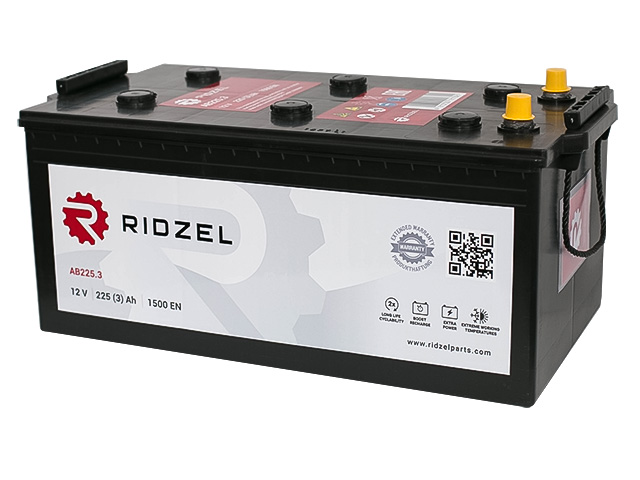 Аккумулятор грузовой Ridzel 225 Ah 1500 A ОП (513x276x240) конус D6