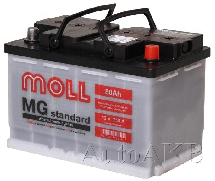 Аккумулятор автомобильный Moll MG Standard 6СТ-80 Ач обр.