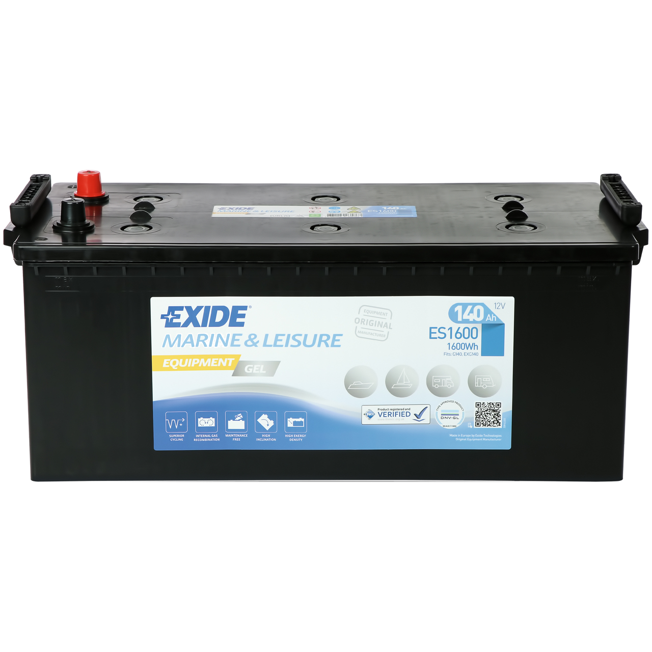 Аккумулятор лодочный EXIDE EQUIPMENT Gel ES 1600