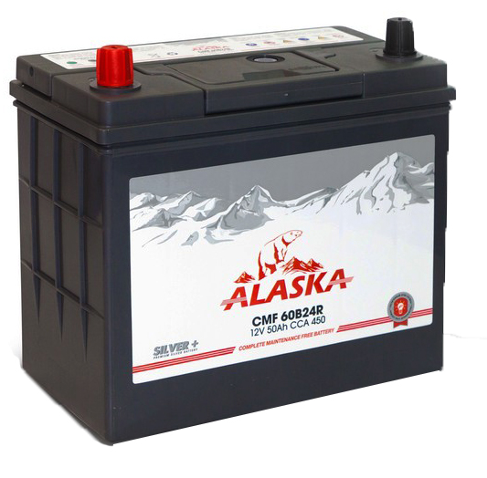 Аккумулятор автомобильный Alaska CMF 50R 60B24R silver+ 6СТ-50 Ач прям.