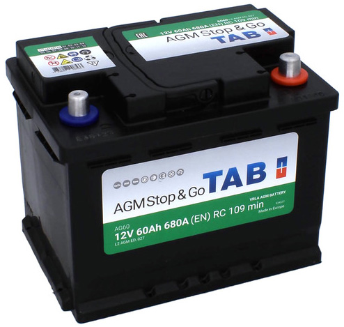 Аккумулятор автомобильный TAB AGM 6СТ-60 Ач обр. (Start-Stop)