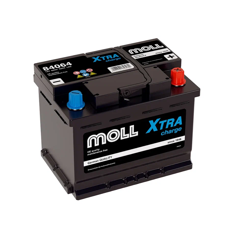 Аккумулятор автомобильный MOLL XTRA CHARGE 64.0 Ah 620 A ОП (242x175x190) (L2.0 84064)