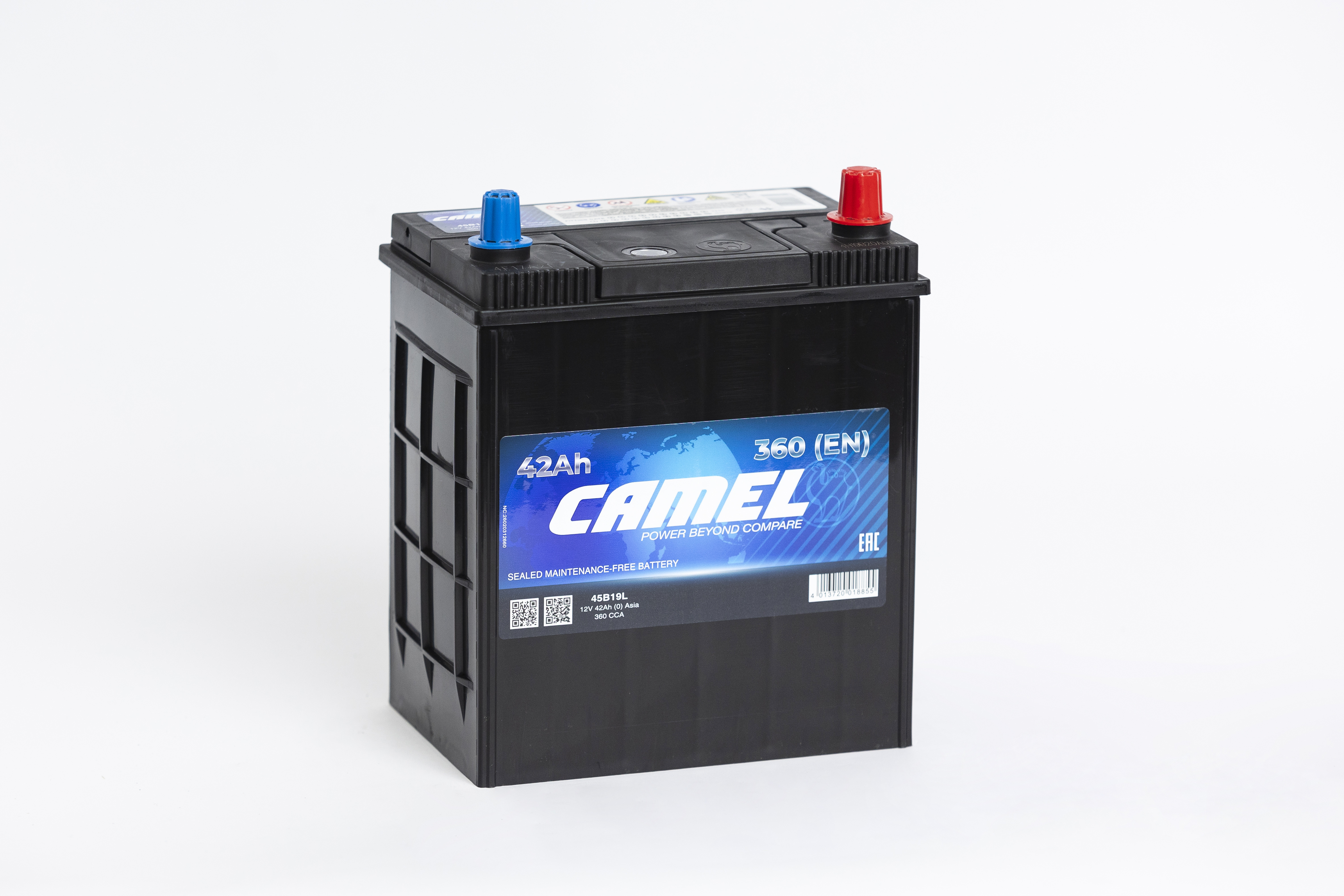 Аккумулятор автомобильный Camel 45B19L 42Ah 360A ОП (187х127х225) B19L