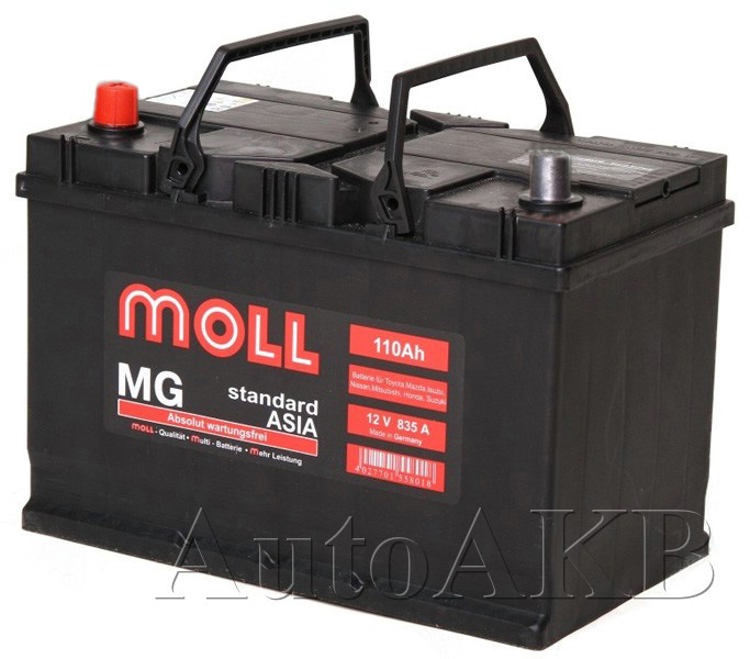 Аккумулятор автомобильный Moll MG Standard ASIA 6СТ-110 Ач прям.