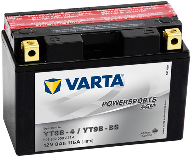 Аккумулятор мото Varta AGM 509902008 (YT9B-BS) 8 Ач
