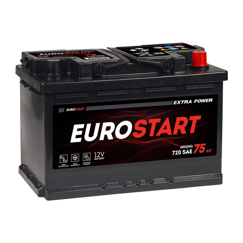 Аккумулятор автомобильный EUROSTART Extra Power 75Ah 680 A ОП (278x175x190) L3 R+