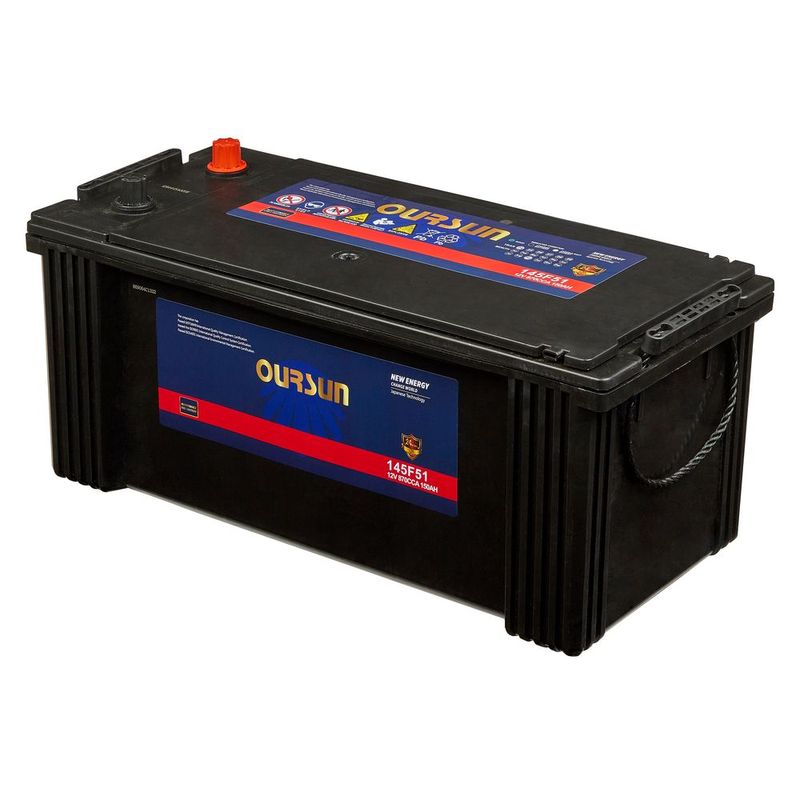 Аккумулятор грузовой OURSUN JIS 145F51 150Ah 870A ОП (508х216х224) D5