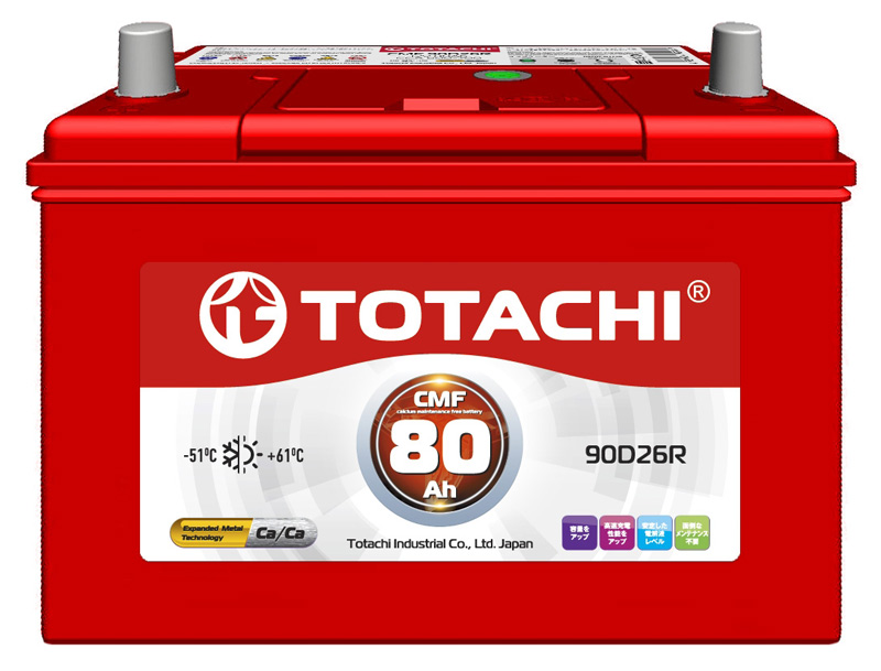 Аккумулятор автомобильный Totachi CMF 90D26R 6СТ-80 Ач прям.