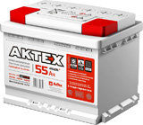 Аккумулятор автомобильный АКТЕХ АТ 55A3-R 6СТ-55 Ач обр.
