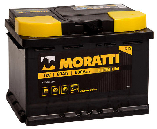 Аккумулятор автомобильный Moratti 6СТ-60 Ач обр. (низкий)