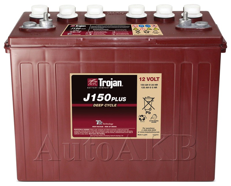 Аккумулятор тяговый Trojan J150+ 12V (с жидким электролитом) 150 Ач