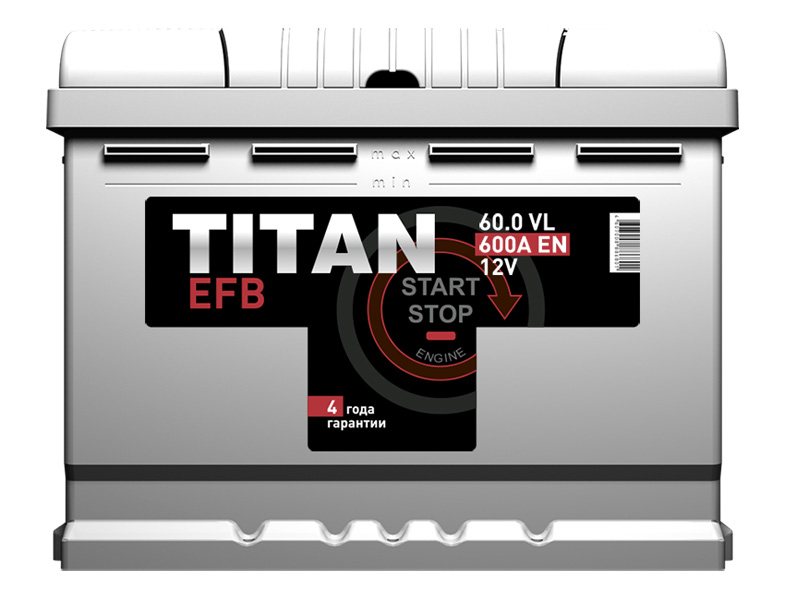 Аккумулятор автомобильный Titan EFB 6СТ-60 Ач обр. (START-STOP)