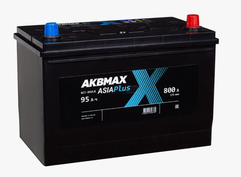 Аккумулятор автомобильный AKBMAX Asia PLUS 95R ОП 800A (301x172x223) D31L 95 Ач
