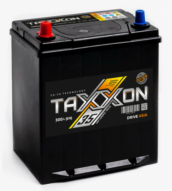 Автомобильный аккумулятор TAXXON DRIVE ASIA 35ah L+ (701135, 300А) B19R ПП (196х128х223)