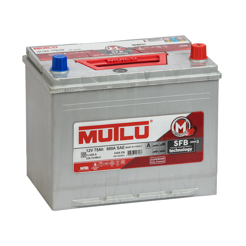 Аккумулятор MUTLU SFB M3 6СТ-75 (90D26FL) Обр.