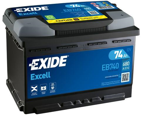 Аккумулятор автомобильный Exide Excell EB 740 6СТ-74 Ач обр.