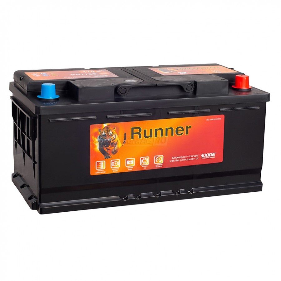 Аккумулятор автомобильный RUNNER 110R RB1100 ОП 1000A (393х175х190)