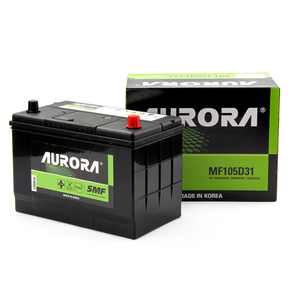 Аккумулятор автомобильный AURORA JIS MF-105D31R 90 А/ч 750А ПП (302х172х220) D31R