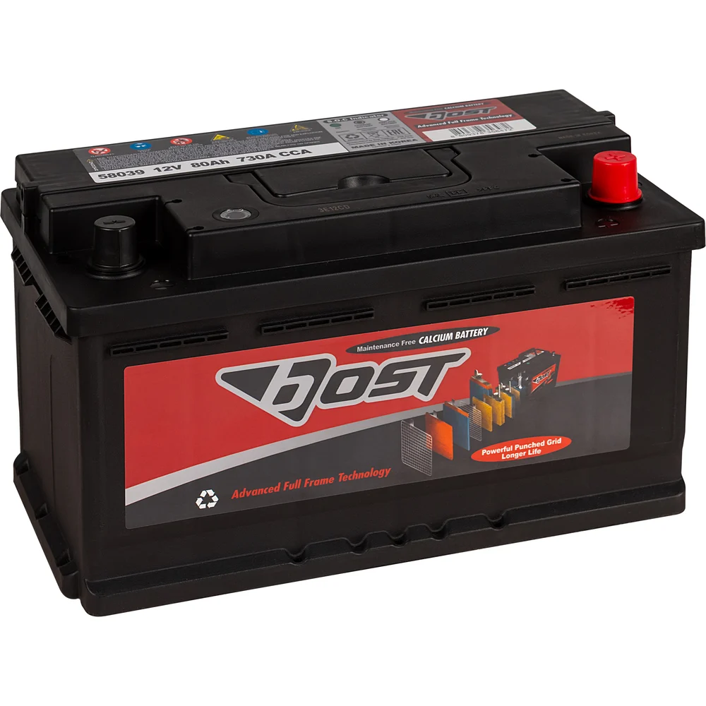 Аккумулятор автомобильный BOST 58039 (80R 730A 315x175x175) ОП 80 Ач