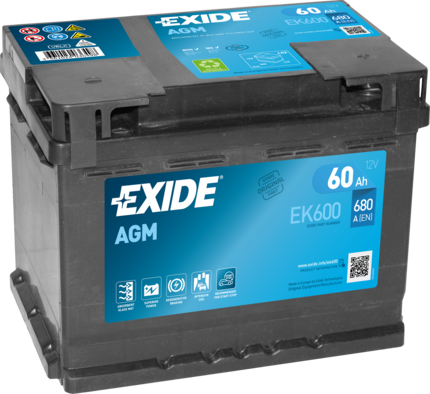 Аккумулятор автомобильный Exide AGM EK600 6СТ-60 Ач обр